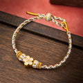 White Braided Rope Flower knowledge Bracelet