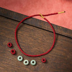 Handmade Braided Red String 3mm Jade Beads Protection Adjustable DIY Bracelet