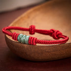 Handmade Red String Jade Protection Braided Sliding Knot Bracelet