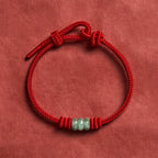 Handmade Red String Jade Protection Braided Sliding Knot Bracelet