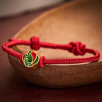 Handmade Red String Double Koi Fish Protection Braided Cord Adjustable Bracelet