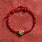 Handmade Red String Double Koi Fish Protection Braided Cord Adjustable Bracelet