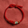 Chinese Knotting Luck Jade Hand-Woven Adjustable Bracelet