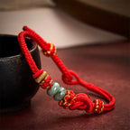 Chinese Knotting Luck Jade Hand-Woven Adjustable Bracelet