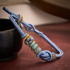 Chinese Knotting Luck Jade Hand-Woven Adjustable Bracelet