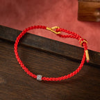 Black Red String Yin Yang Protection Hand-Woven Minimalist Bracelet