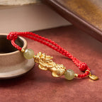 Copper Pi Xiu Fu Character Luck Red String Bracelet