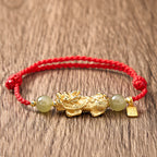 Copper Pi Xiu Fu Character Luck Red String Bracelet