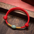 Jade Bead Red String Protection Bracelet