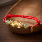 Copper Pi Xiu Fu Character Luck Red String Bracelet