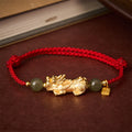 Copper Pi Xiu Fu Character Luck Red String Bracelet
