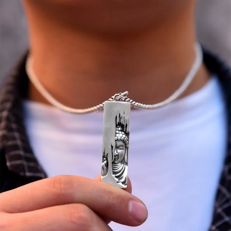 Tathagata Buddha Strength Protection Amulet Lucky Vintage Style Pendant Necklace