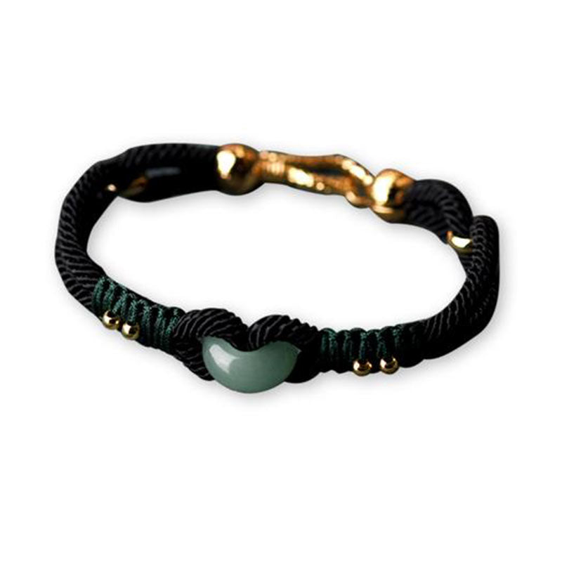 Tibetan Jade Lucky Black Rope Couple Bracelet
