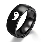 Yin Yang Balance Titanium Steel Couple Ring