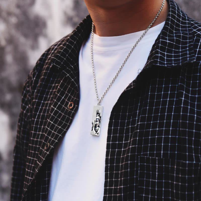 Tathagata Buddha Strength Protection Amulet Lucky Vintage Style Pendant Necklace
