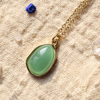Natural Green Aventurine Amethyst Rose Quartz Blessing Necklace Pendant