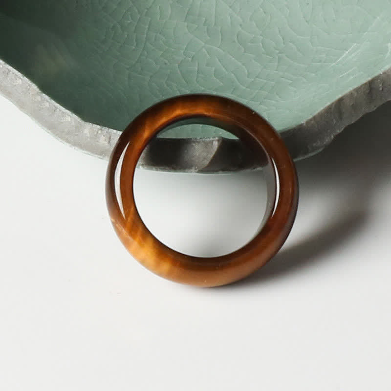 Tiger Eye Stone Strength Protection Ring
