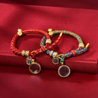 Tibetan Om Mani Padme Hum Carved Zakiram Goddess of Wealth Charm Amulet Bracelet