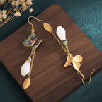 FengShui White Jade Fortune Earrings