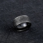 Four Guardian Beast Dragon White Tiger Suzaku Basalt Carved Success Luck Ring