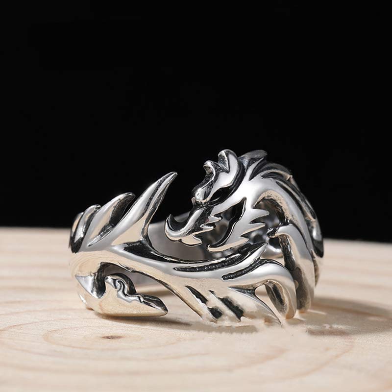 Dragon Pattern Protection Strength Adjustable Ring