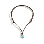 Round Turquoise Stone Protection Strength Necklace Pendant