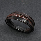 Simple Design Titanium Steel Leather Luck Bracelet