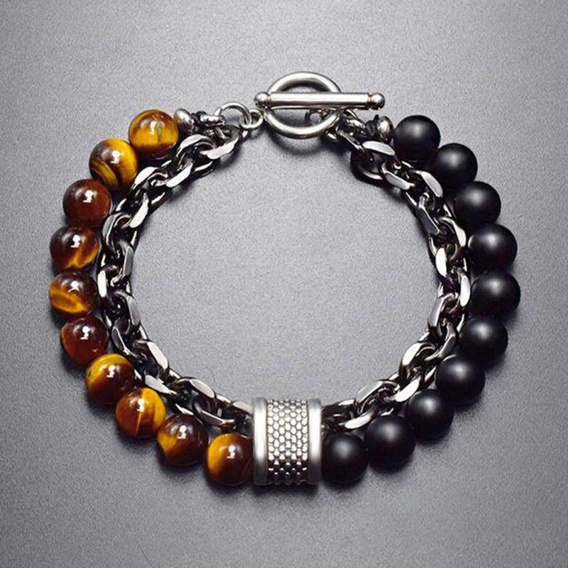Natural Tiger Eye Lazurite Lapis Lazuli Protection Bracelet