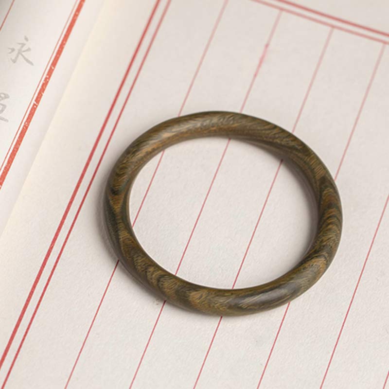 Tibetan Small Leaf Red Sandalwood Ebony Green Sandalwood Protection Bracelet Bangle