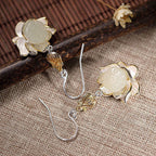 White Jade Protection Harmony Drop Earrings