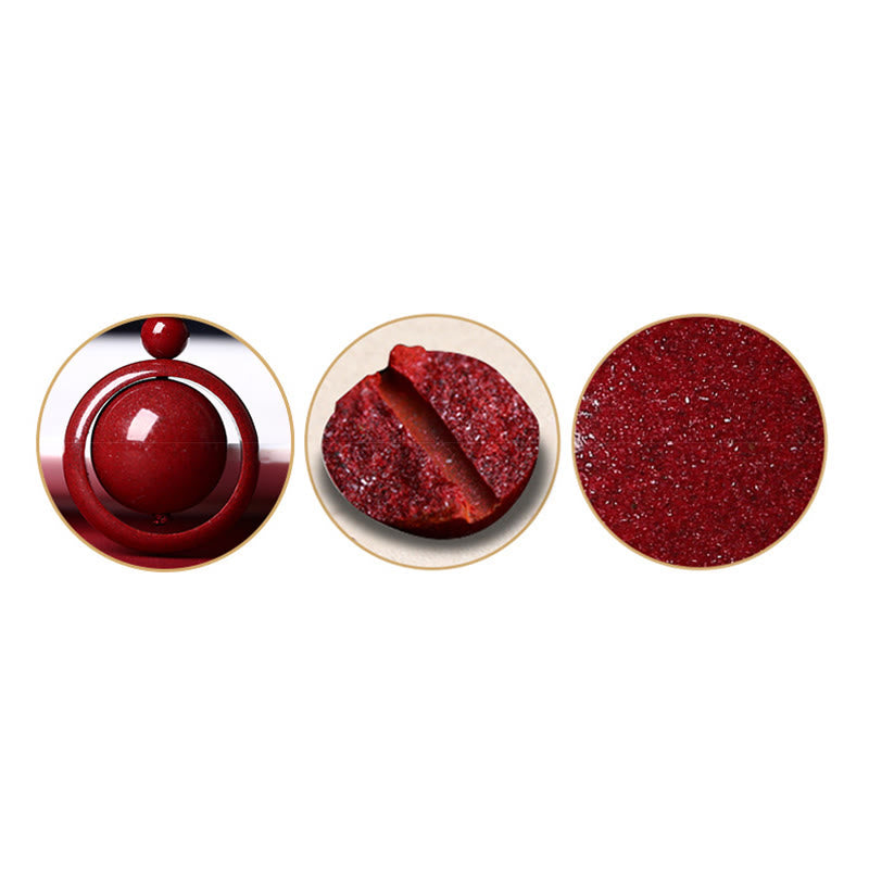 Cinnabar Om Mani Padme Hum PiXiu Blessing Lucky Bead Necklace Pendant