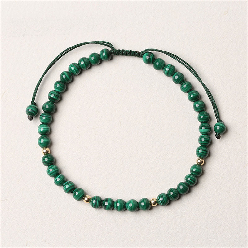 4mm Natural Malachite Protection Calmness String Bracelet