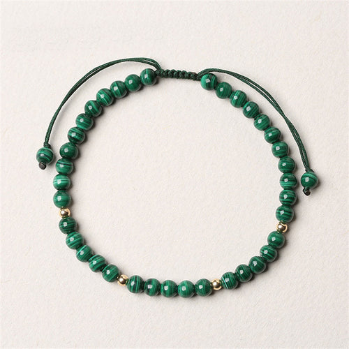 4mm Natural Malachite Protection Calmness String Bracelet