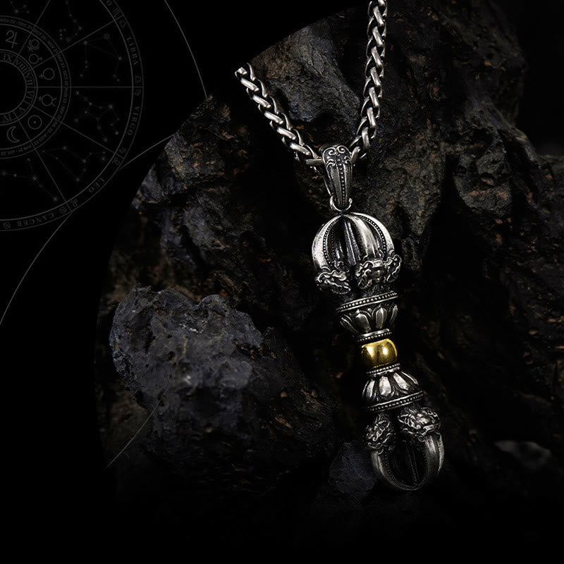 Tibetan Dorje Vajra Design Wealth Necklace Pendant