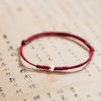 925 Sterling Silver Luck Bead Protection Red String Thin Cord Braided Bracelet