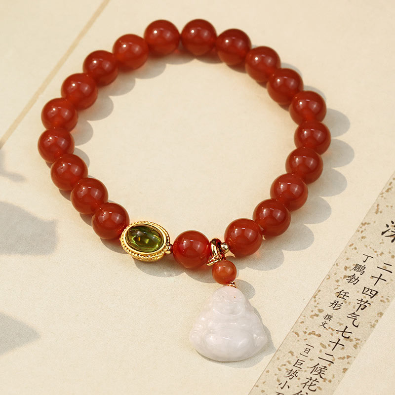 Natural Red Agate Buddha Success Bracelet