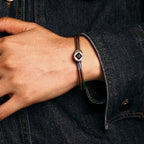 925 Sterling Silver Handmade Button Protection Weave String Bracelet