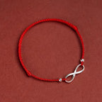 925 Sterling Silver Endless Knot Protection Luck Red String Bracelet Anklet
