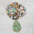 Natural Ocean Picasso Jasper Beaded Healing Necklace