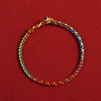 "May you be blessed with peace and safety in all four seasons" Lucky Multicoloured Bracelet