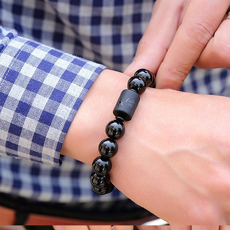 Soul Cleansing Black Obsidian Phoenix Dragon Bracelet