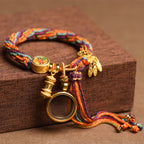 Tibetan Om Mani Padme Hum Dreamcatcher Luck Colourful Reincarnation Knot String Bracelet