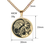 Tiger Dragon Titanium Steel Chain Necklace Harmony Pendant