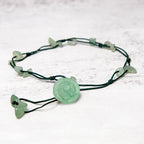 Amethyst Pink Crystal Green Aventurine Rose Inner Peace Healing Anklet