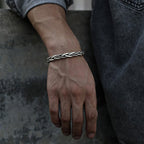Viking Style Twisted Braided Pattern Copper Balance Bracelet Bangle