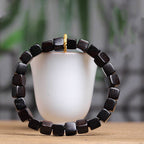 Tibetan Ebony Wood Square Beads Peace Calm Bracelet