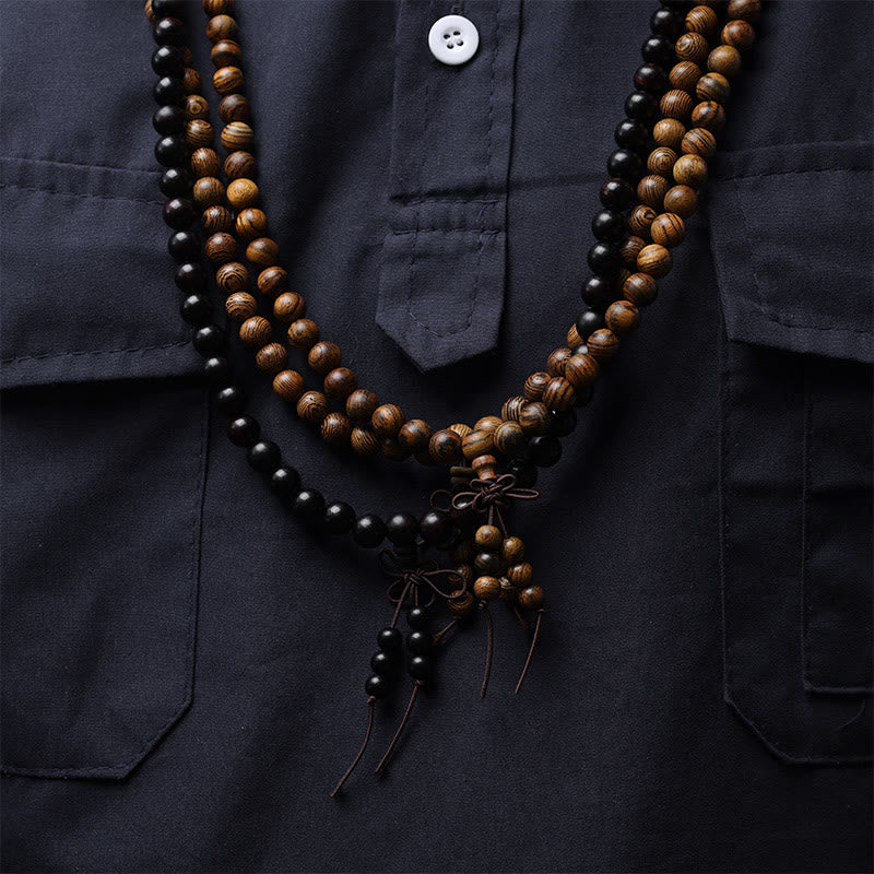 108 Mala Beads Bracelet Prayer Meditation Sandalwood Elastic