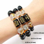 Chinese Zodiac Feng Shui Obsidian Five-Element Wealth Prosperity Bracelet