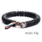 Tibetan Coconut Shell Beads Engraved Om Mani Padme Hum Mantra Happiness Bracelet
