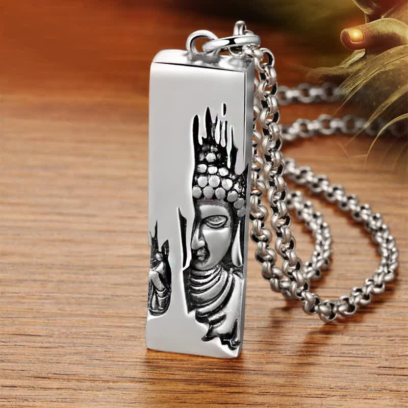Tathagata Buddha Strength Protection Amulet Lucky Vintage Style Pendant Necklace